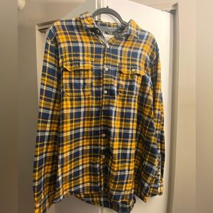 Denim & Flower Navy Blue/Yellow/White Flannel